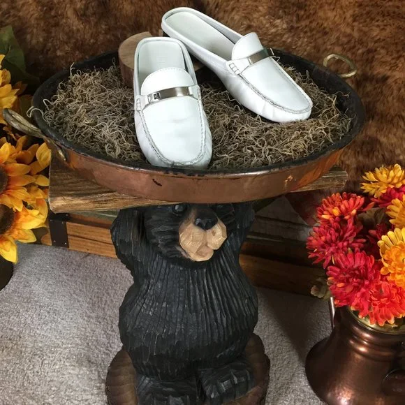 Ralph Lauren White Leather Mindy Mule/Slide - Picture 8 of 16